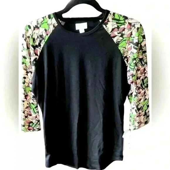 Lularoe Small Disney Randy baseball style t shirt  with Goofy arms! NWT. - Picture 1 of 9